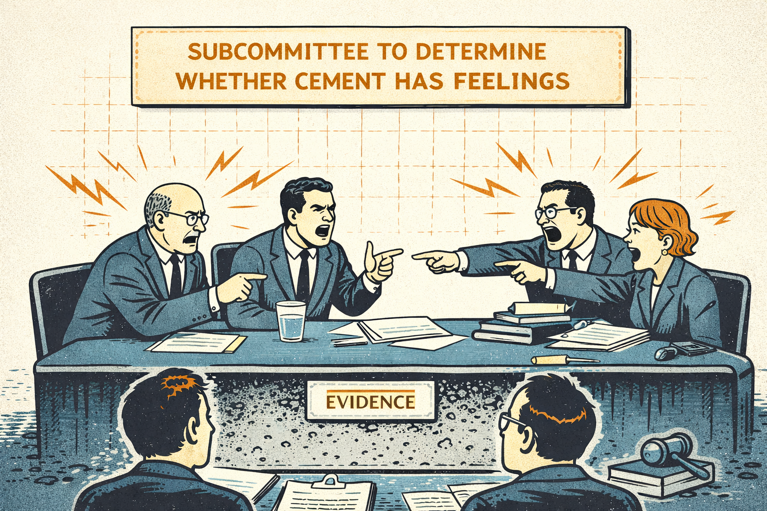 Subcommittee to determine whether cement has feelings